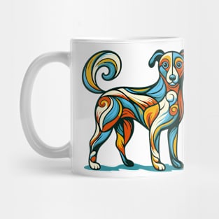 Pop art dog illustration. cubism illustration of a dog Mug